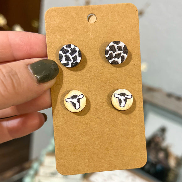 Cowprint Stud Set