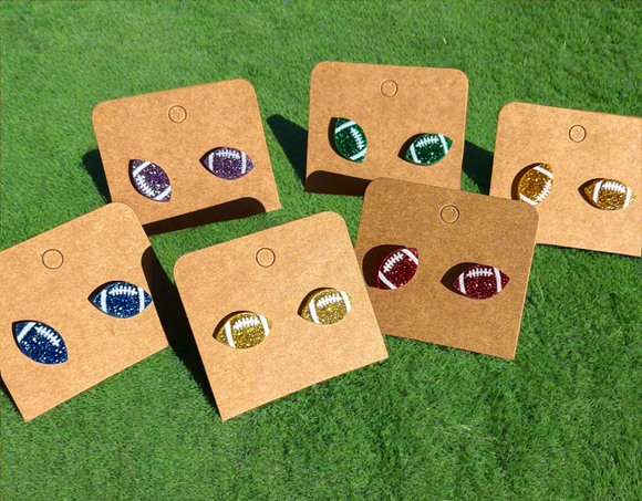 Acrylic Glitter Football Studs
