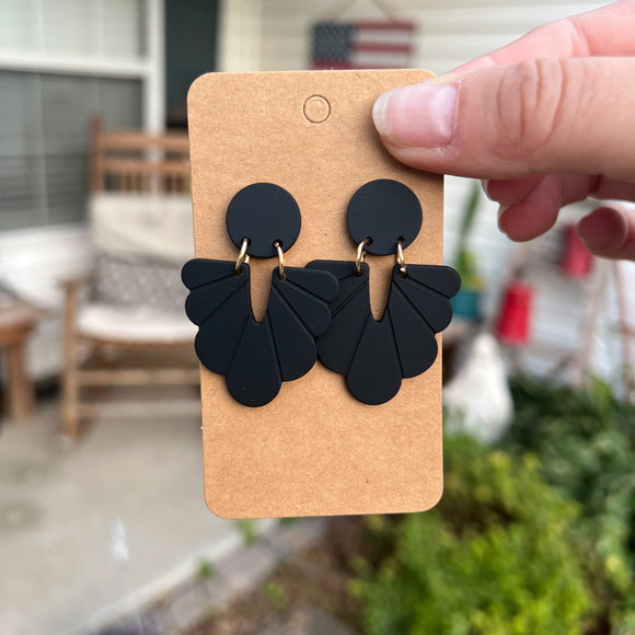 Black Poly Vintage Earrings