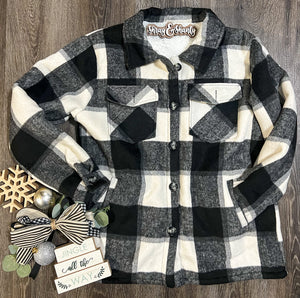 Buffalo Plaid Sherpa Lined Jacket