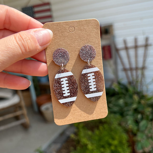 Glitter Football Dangles