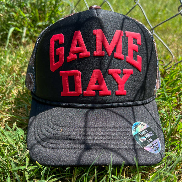 Game Day Puff Football Mesh Back Trucker Hat-Magna Pony
