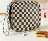 Checkered Zipper Pouch Bag