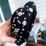 Knotted Jeweled Baseball Headbands