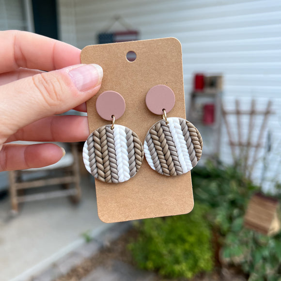 Round Weave Polymer Earrings