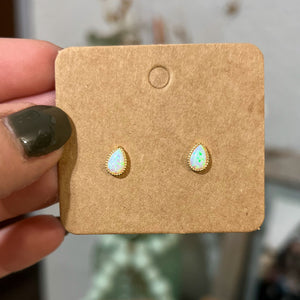 Opal Teardrop Studs 925 Sterling