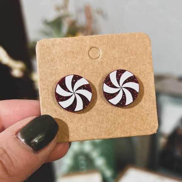 Peppermint Swirl Studs