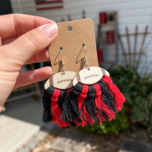 Football Tassels Red/Black