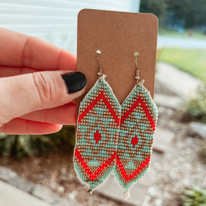 Aztec Seed Bead Earrings