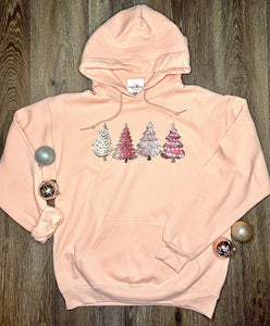 Pink Glitter Trees Hoodie