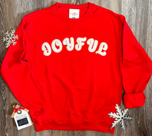 Joyful Chenille Patch Sweatshirt