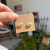 Acrylic Glitter Football Studs
