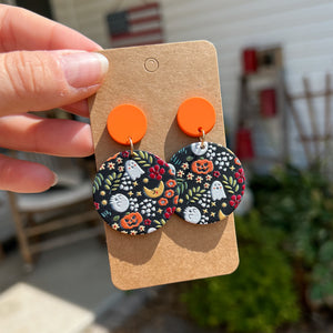 Floral Halloween Dangles