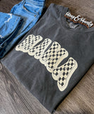 Beige Checkered Mama Tee