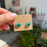 Acrylic Glitter Football Studs