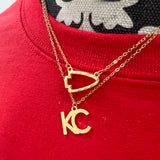 Golden KC Letter Necklace