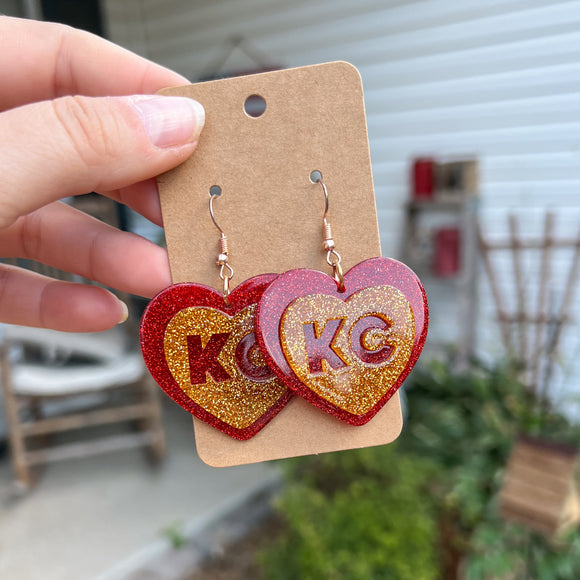 KC Heart Dangle Earrings