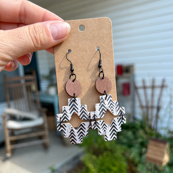 Geo Pattern Wooden Dangles