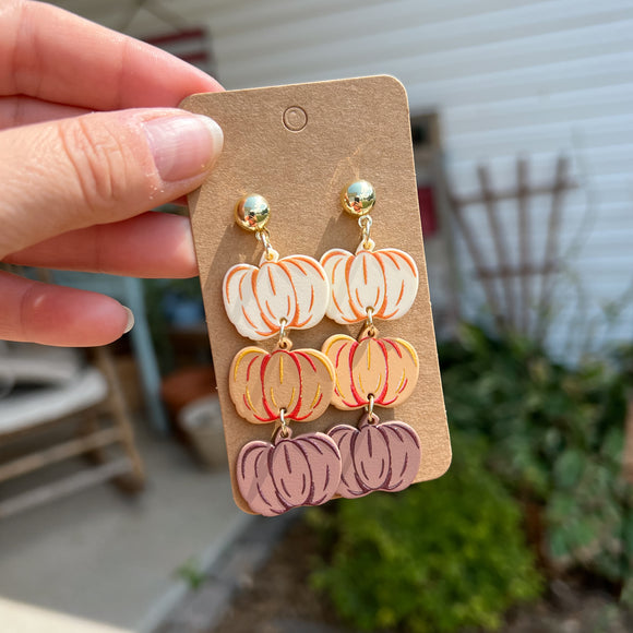 Stacked Pumpkin Dangles