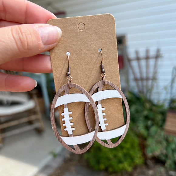 Wooden Football Dangles