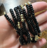 Black/Gold Small Bead Bracelet