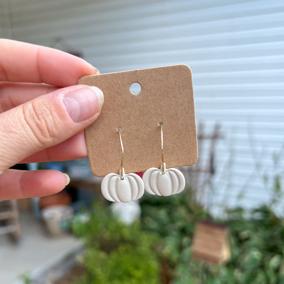 White Polymer Pumpkin Dangles