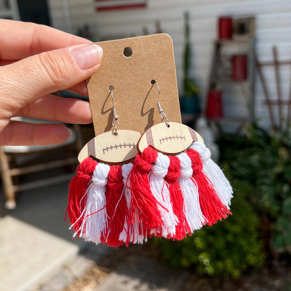 Football Tassels Red/White