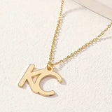 Golden KC Letter Necklace