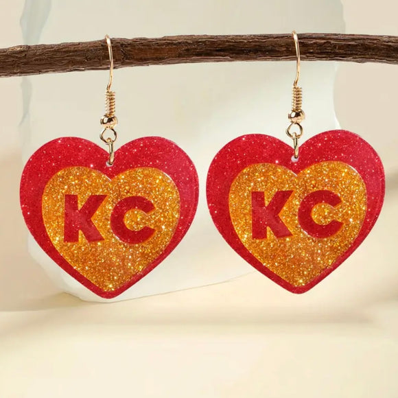 KC Heart Dangle Earrings