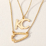 Golden KC Letter Necklace