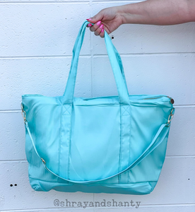 Weekender Nylon Tote Bag-Mint