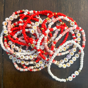 Beaded Valentine Word Bracelet