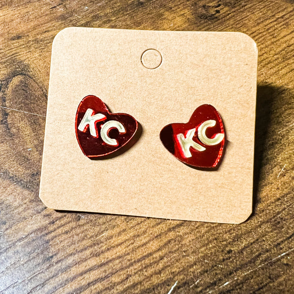 KC Red Heart Studs