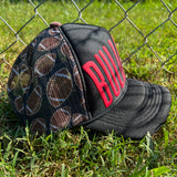 Bulldog Puff Football Mesh Back Trucker Hat-Magna Pony