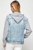 Women's KC Sequin Patch Denim Hooded Jacket