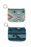 Western Print Coin Card Purse: Turquoise