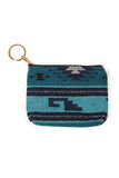 Western Print Coin Card Purse: Turquoise