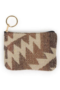 Western Print Coin Purse: Brown