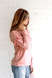 French Terry Ruffle Long Sleeve Pullover