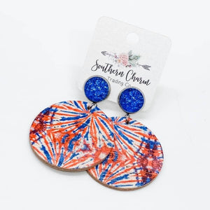 Blue Sparkles & Firecracker Dangle Piggyback Corkies