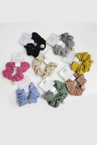 Corduroy Embellished Scrunchie