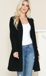 Midi Open Cardigan Black