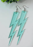 Transparent Seafoam Bolt Earrings