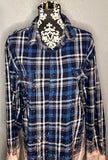 Deer Head Blue Flannel