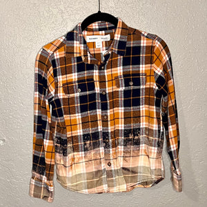 Orange Plaid Youth Flannel